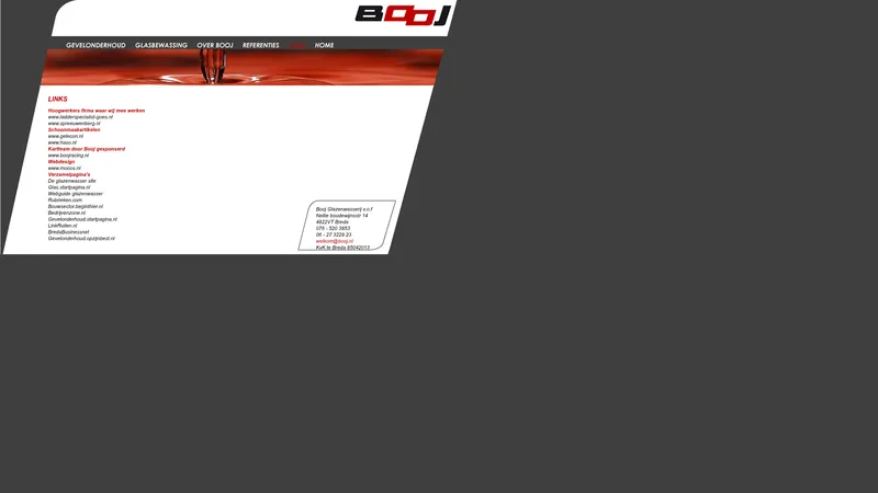Website van Booj Glazenwasserij vof