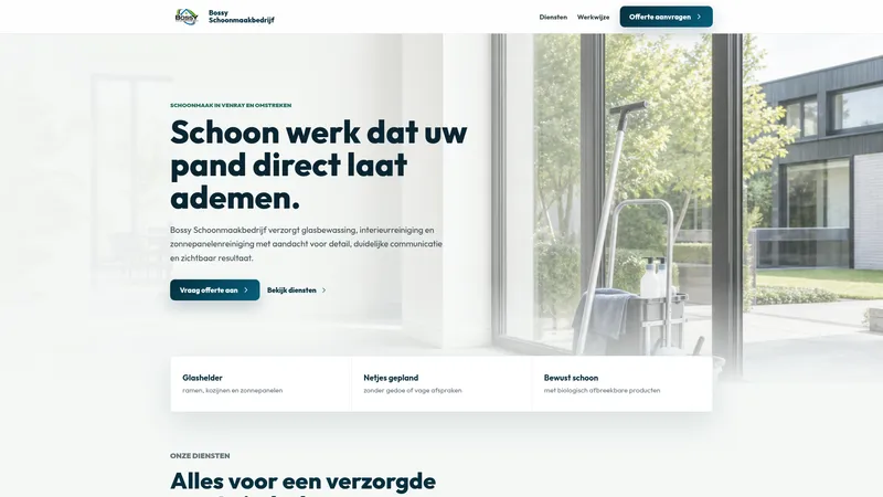 Website van Bossy Schoonmaakbedrijf