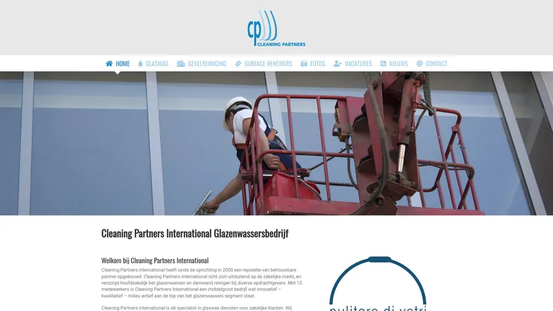 Website van Cleaning Partners International