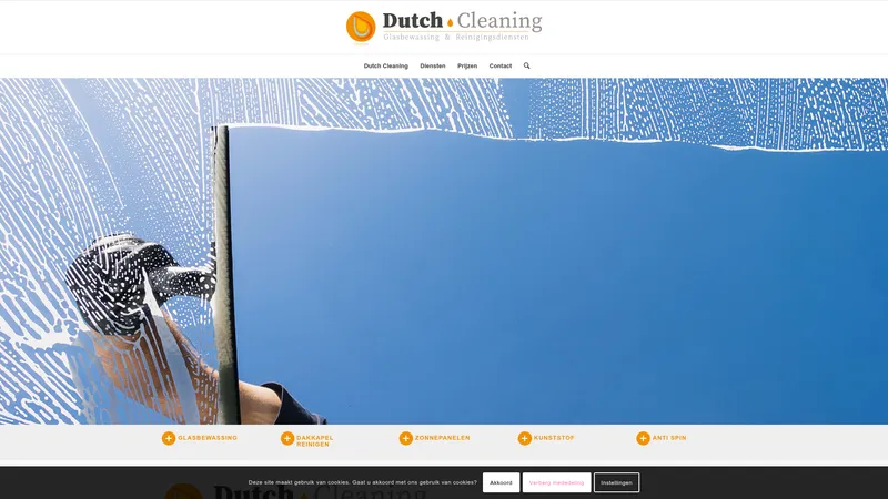 Website van Dutch-Cleaning glasbewassing en reinigingsdiensten