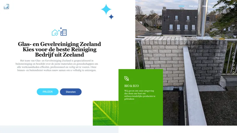 Website van Glas- en Gevelreiniging Zeeland