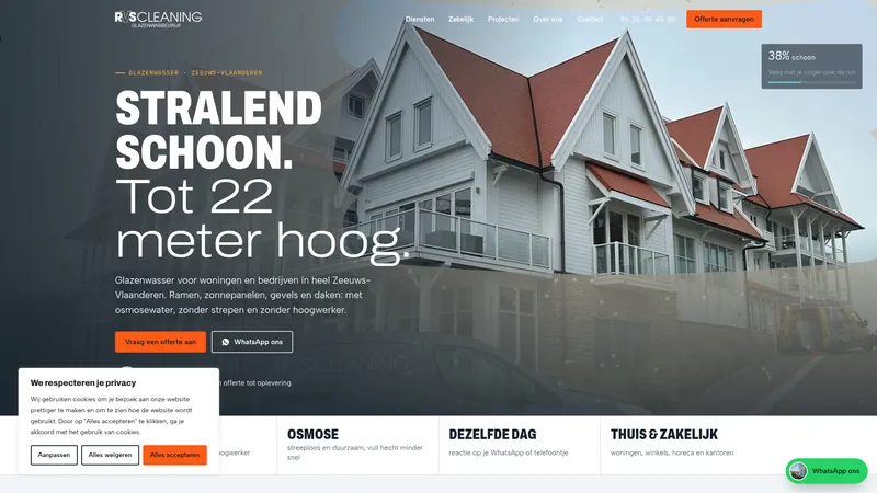 Website van glazenwasser rvs cleaning
