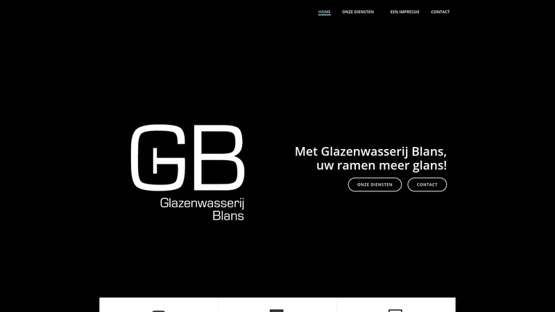 Website van Glazenwasserij Blans