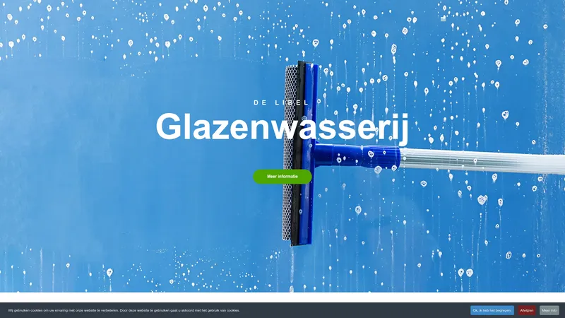 Website van Glazenwasserij De Libel