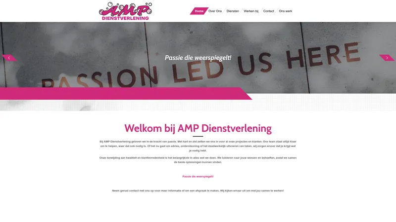 Website van Glazenwasserij en Schoonmaak AMP Dienstverlening