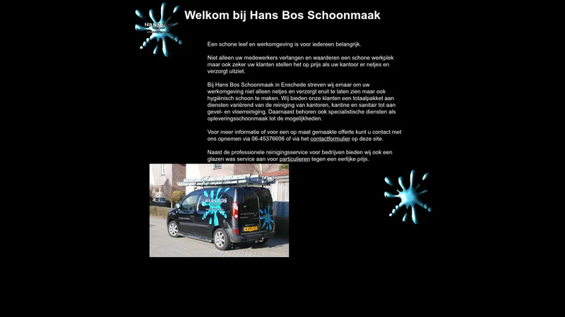 Website van Glazenwassersbedrijf Hans Bos