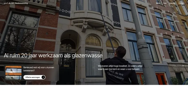 Website van Glazenwassersbedrijf R. de Wit