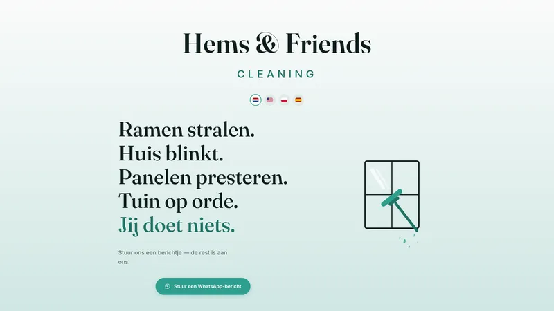 Website van Hems & Friends Cleaning