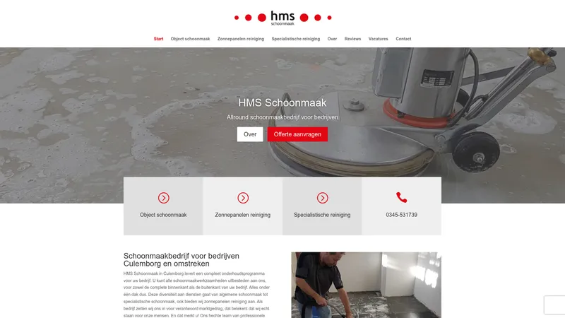 Website van Hms Schoonmaak