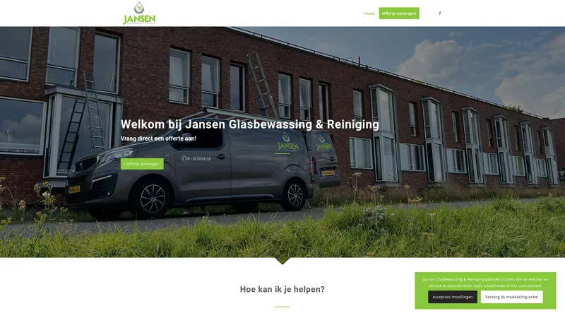 Website van Jansen Glasbewassing & Reiniging , Schoonmaak