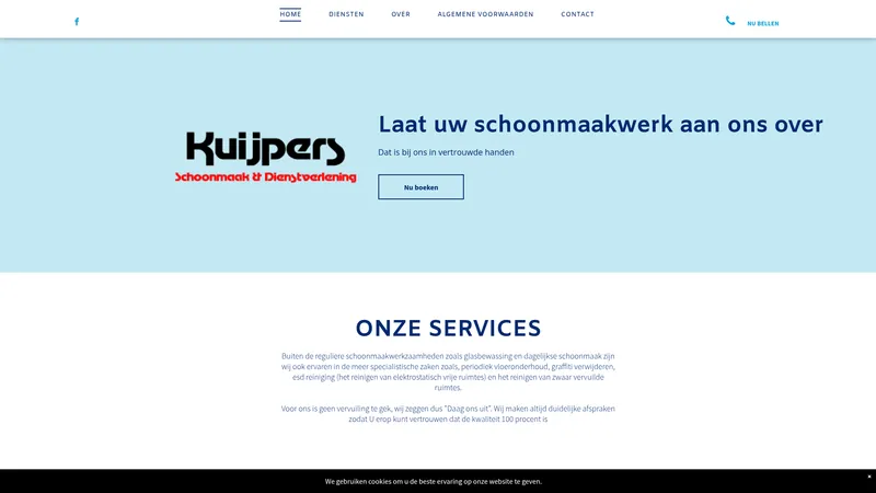 Website van Kuijpers Schoonmaak en Dienstverlening