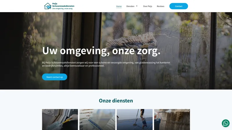 Website van Peijs Schoonmaakdiensten & Glazenwasser
