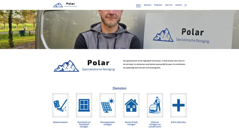 Website van Polar Specialistische Reiniging