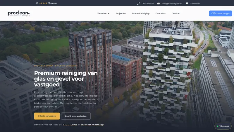 Website van Proclean groep
