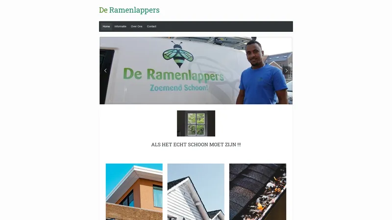 Website van Ramenlappers en schoonmaakbedrijf Aman