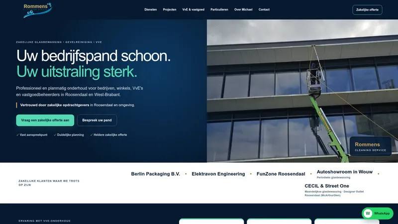 Website van Rommens cleaning service