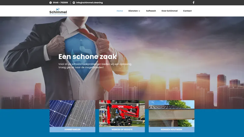 Website van Schimmel Facilitaire Dienstverlening
