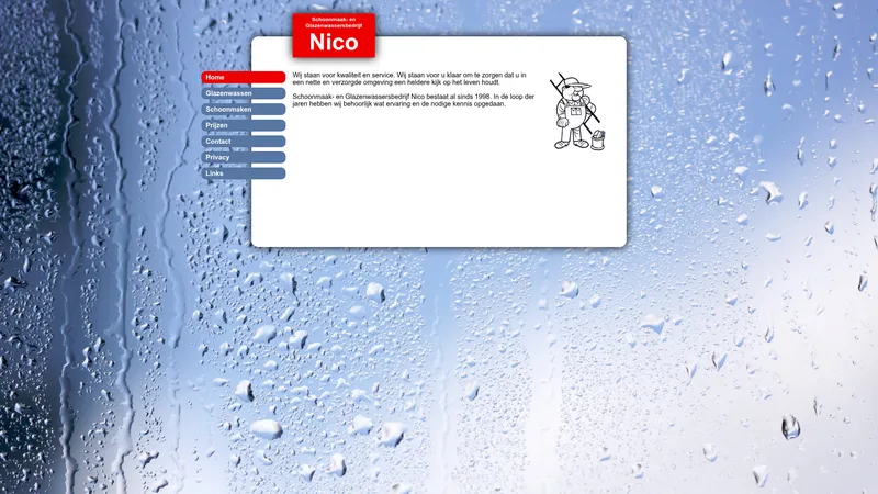 Website van schoonmaak-en glazenwassersbedrijf NICO