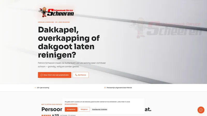 Website van Schoonmaak Service Scheeren