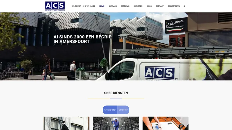 Website van Schoonmaakbedrijf Amersfoort ACS