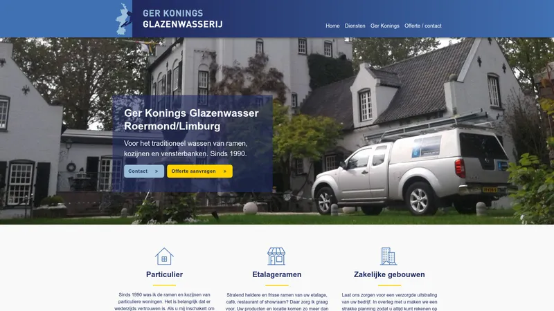 Website van Schoonmaakbedrijf Ger Konings