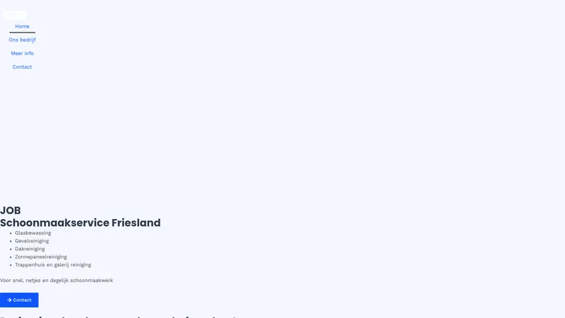 Website van Schoonmaakservice J.O.B Glazenwassers / reinigingsbedrijf.Professioneel en een aantrekkelijke prijs