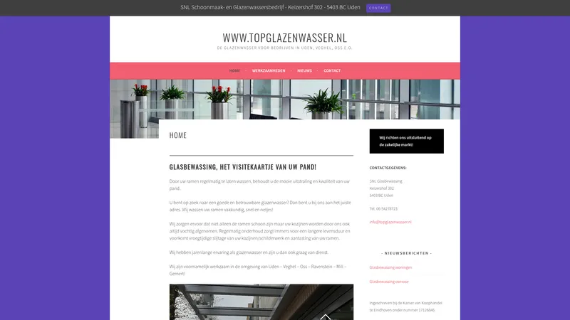 Website van SNL Glasbewassing
