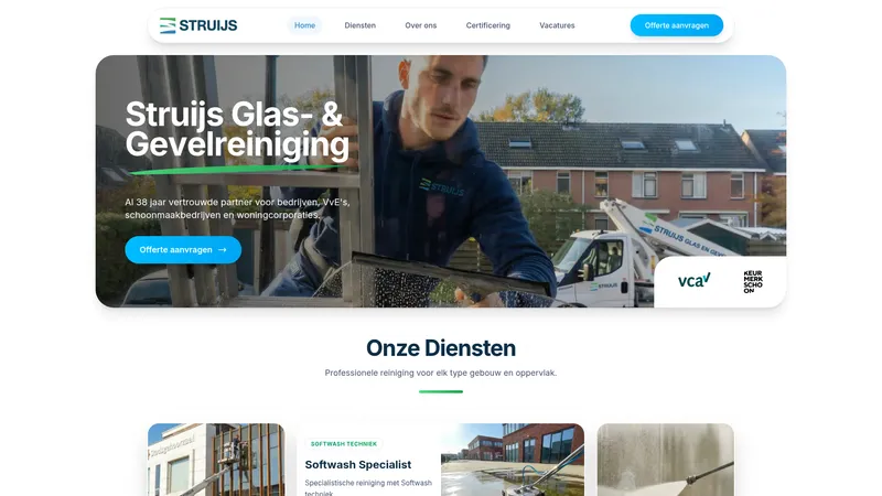 Website van Struijs Glas- & Gevelreinigingsbedrijf B.V.