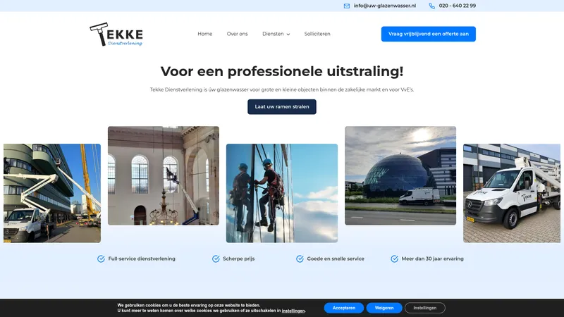 Website van Tekke Dienstverlening B.V.