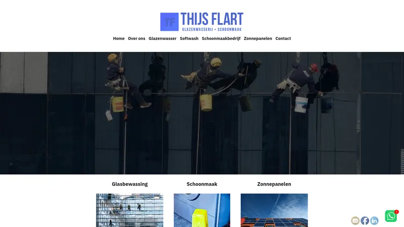 Website van Thijs Flart Glazenwasserij & Schoonmaakbedrijf