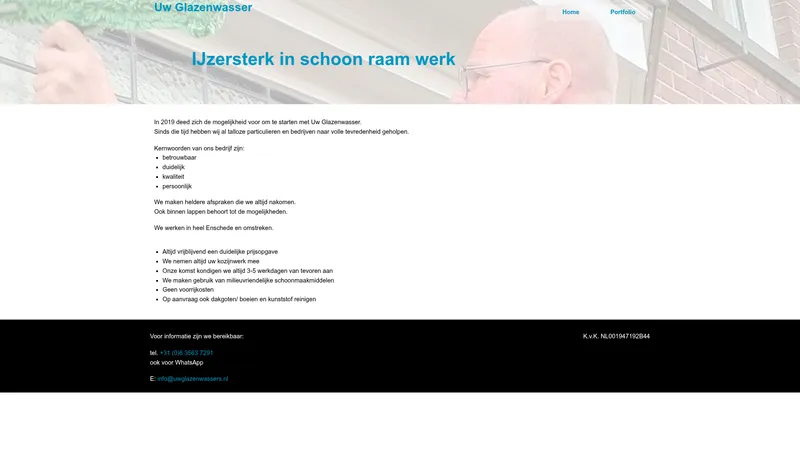 Website van Uw Glazenwasser