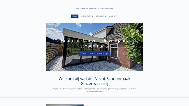 Website van Van der Vecht Schoonmaakbedrijf-Glazenwasserij