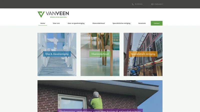 Website van Van Veen Bedrijfsdiensten