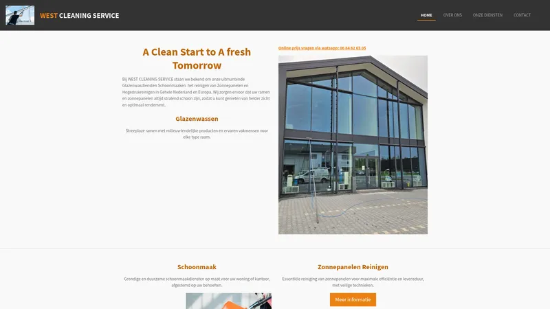 Website van West cleaning service