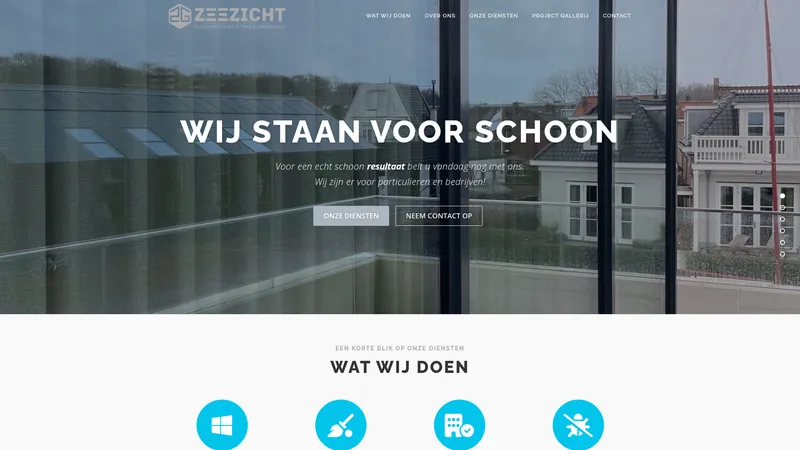 Website van Zeezicht Glazenwasserij & Schoonmaak